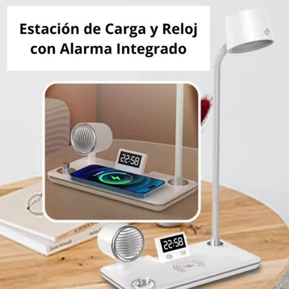 LAMPARA CARGADOR PARLANTE Y RELOJ 4 EN 1
