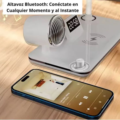 LAMPARA CARGADOR PARLANTE Y RELOJ 4 EN 1