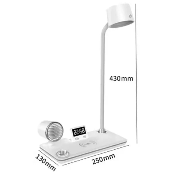 LAMPARA CARGADOR PARLANTE Y RELOJ 4 EN 1